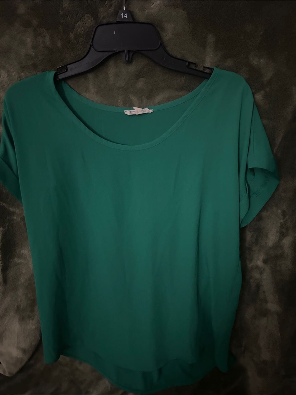 Pleione Emerald Green Short Sleeve Scoop Neck Tee